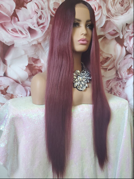 Long straight lace part wig main image 6